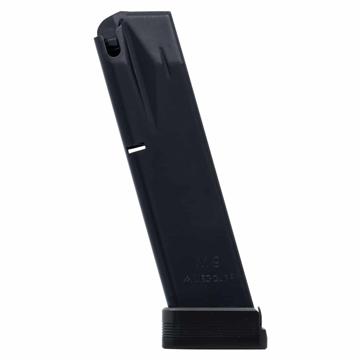 Mec-Gar Beretta magazine for M9, 10-round capacity, durable nickel coating, high-impact polymer follower, made in Italy.